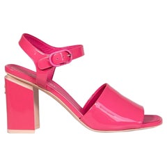 Chanel Pink Patent Leather CC Logo Heels Size IT 37.5