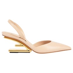 Fendi Pink Leather First Slingback Pumps Size IT 37