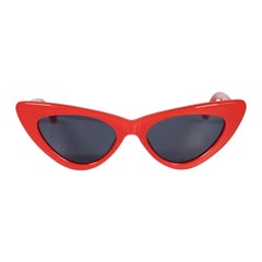 Linda Farrow Linda Farrow + The Attico Red Dora D-Frame Cateye Sunglasses