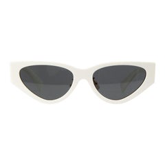 Miu Miu White Cat Eye Logo Sunglasses