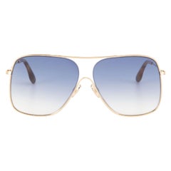 Victoria Beckham Gold & Blue Gradient Sunglasses