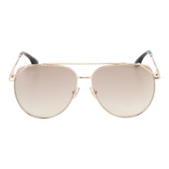 Victoria Beckham Gold Metal Aviator Frame Sunglasses