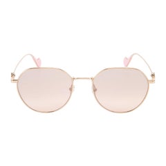 Moncler Gold & Rosa getönte runde Sonnenbrille