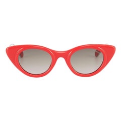 Moncler Red Cat Eye Frame Tinted Sunglasses