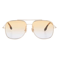 Victoria Beckham Gold Pilot Yellow Gradient Sunglasses