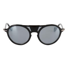 Occhiali da sole tondi specchiati neri Moncler