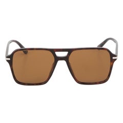 Prada Brown Square Pilot Frame Sunglasses