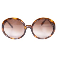 Chanel Brown Diamond Tortoiseshell Sunglasses