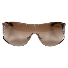 Versace Brown Crystal Shield Sunglasses