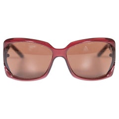 Valentino Garavani Red Rectangle Oversized Sunglasses