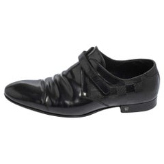 Louis Vuitton Black Leather Velcro Strap Derby Size 40.5
