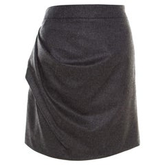 Emporio Armani - Mini-jupe drapée en tricot gris M