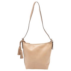 Coach Beige Leather Legacy Tassel Shoulder Bag