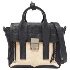 3.1 Phillip Lim Schwarz/Beige Leder Mini Pashli Umhängetasche aus Leder