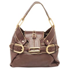 Jimmy Choo Brown/Gold Leather Tulita Shoulder Bag