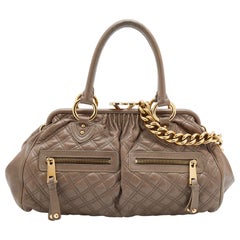 Marc Jacobs Grey Quilted Leather Stam Satchel