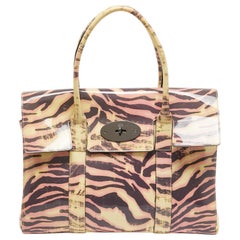 Mulberry Cream/Multicolor Zebra Print Patent Leather Bayswater Satchel