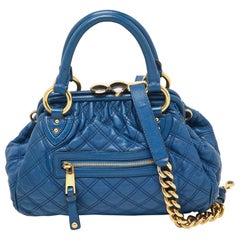 Marc Jacobs Blue Quilted Leather Little Stam Shoulder Bag