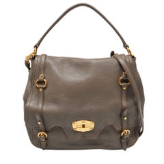 Miu Miu Grey Leather Turnlock Satchel