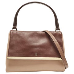 Carolina Herrera Bolso de asa superior Camelot Colorblock de piel marrón/beige