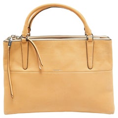 Coach Cream Leather Borough Tote
