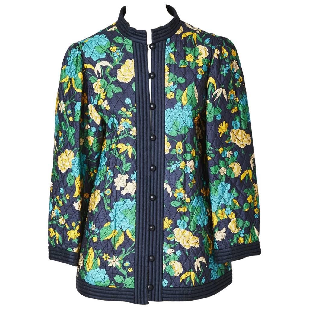 Yves Saint Laurent Floral Print Quilted Jacket