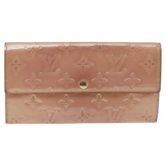 Louis Vuitton Rose Florentine Monogram Vernis Sarah Wallet