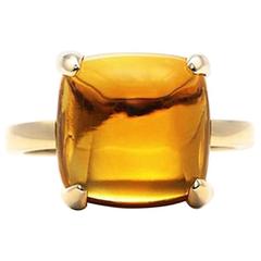 TIFFANY & CO. bague en or 18 carats PALOMA PICASSO "Sugar Stacks" - Citrine carrée Sz 10