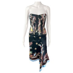 Roberto Cavalli A/I 2004 Corsetto Bustier Crop Top & Gonna Set 2 Pezzi Ensemble