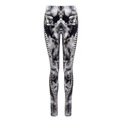 Alexander McQueen F/S 2009 Kristall Kaleidoskop Skelett Druck Leggings L