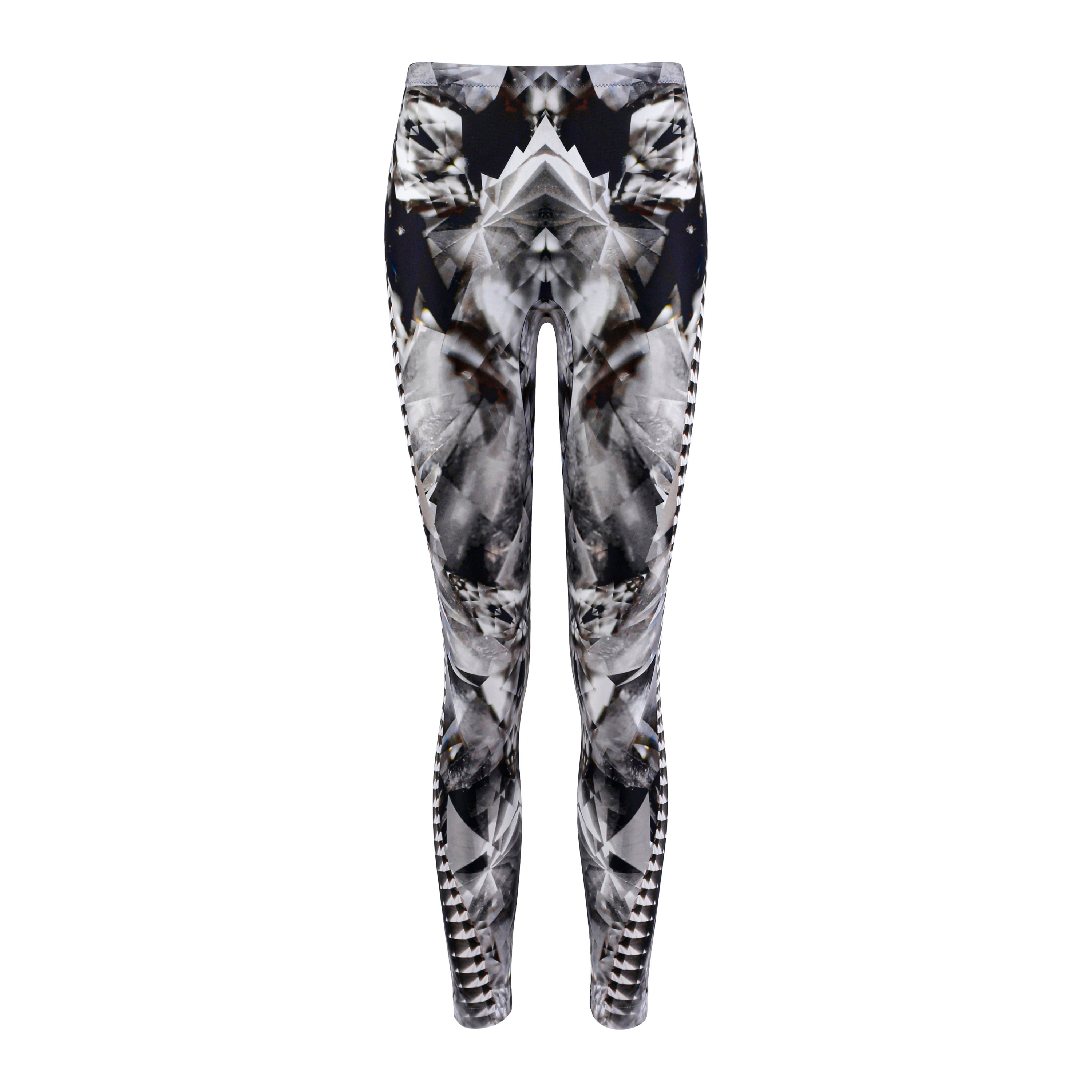 Alexander McQueen - P/E 2009 - Leggings con stampa scheletro e caleidoscopio di cristallo XS