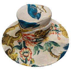 Maison Michel Custom Huge Summer Hat in Roberto Cavalli Floral Print Fabric