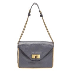 Chloe Blue Grey Leather Medium Sally Shoulder Bag