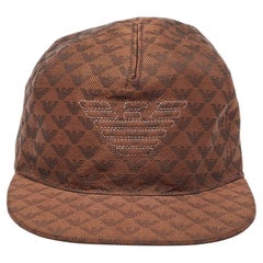 Emporio ARMANI Gorra de béisbol de jacquard con logotipo marrón Aquila S
