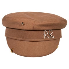 Ruslan Baginskiy Brown Logo Detail Newsboy Hat