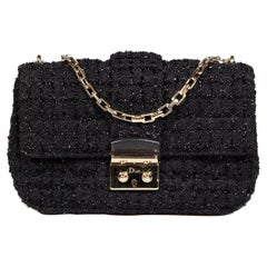 Dior 2012 Black Tweed Mini Miss Dior Flap Bag
