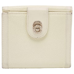 Bvlgari Off White Leather Icon Bit French Wallet