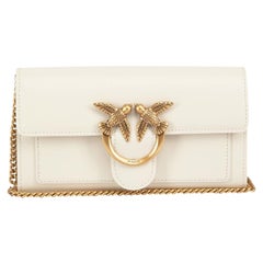 Rosao Weißes Leder Love One Brieftasche an Kette