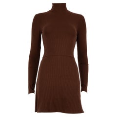 Reformation Braunes Rollkragen-Strickkleid Größe S