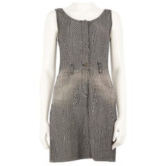 Maison Margiela MM6 Grey Striped Pattern Mini Dress Size XS