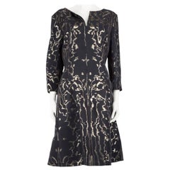 Oscar de la Renta Black Jacquard Pattern Dress Size 4XL