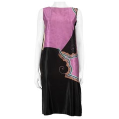 Dries Van Noten - Robe en laine abstraite longueur genou, taille M