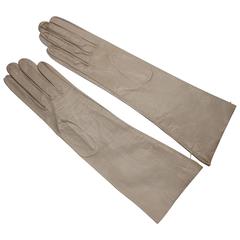 Vintage Christian Dior Kidskin Leather Creme Gloves, Never Worn