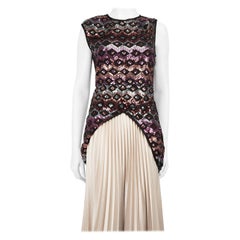 Dries Van Noten Sequinned Pattern High Low Top Size S