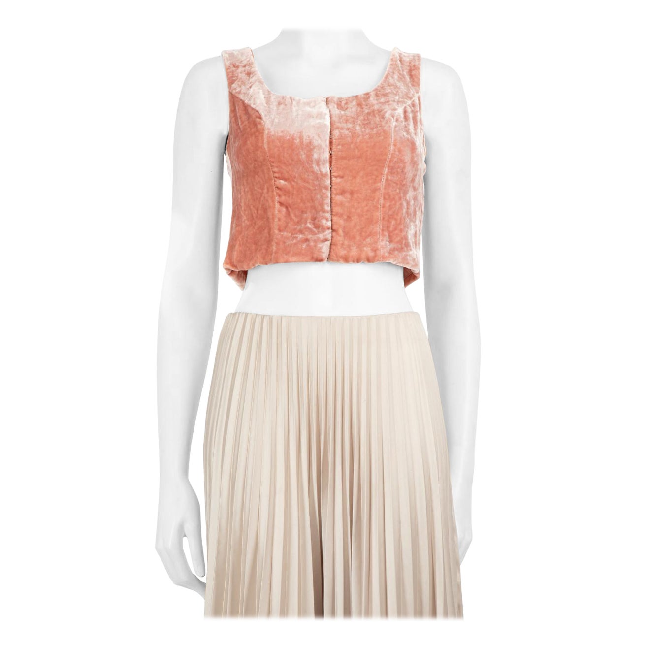 STAUD Pink Velvet Sleeveless Top Size XS For Sale