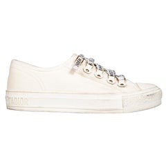 Dior White Walk'n'Dior Lace-Up Trainers Size IT 37.5