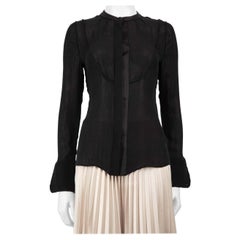 Jasmine Di Milo Black Sheer Button Up Shirt Size S