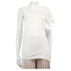 Lanvin Cremefarbenes asymmetrisches T-Shirt Größe S