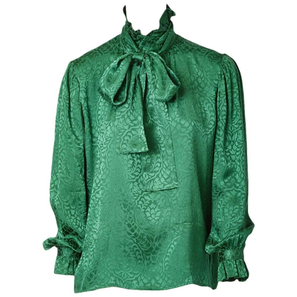 Yves Saint Laurent Silk Jaquard Blouse