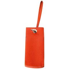 Hermès Hac A Box Phone Case In Rouge Sellier Epsom With Palladium Hardware  in White